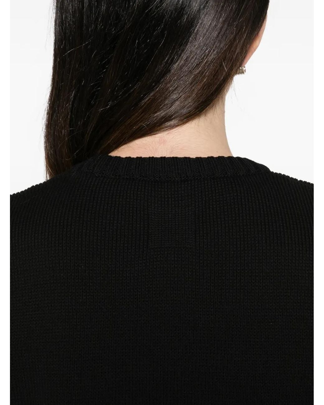 Totême Black Ribbed-Knit Sweater