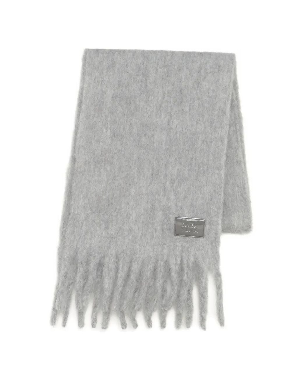 Bimba Y Lola Gray Wool Blend Scarf