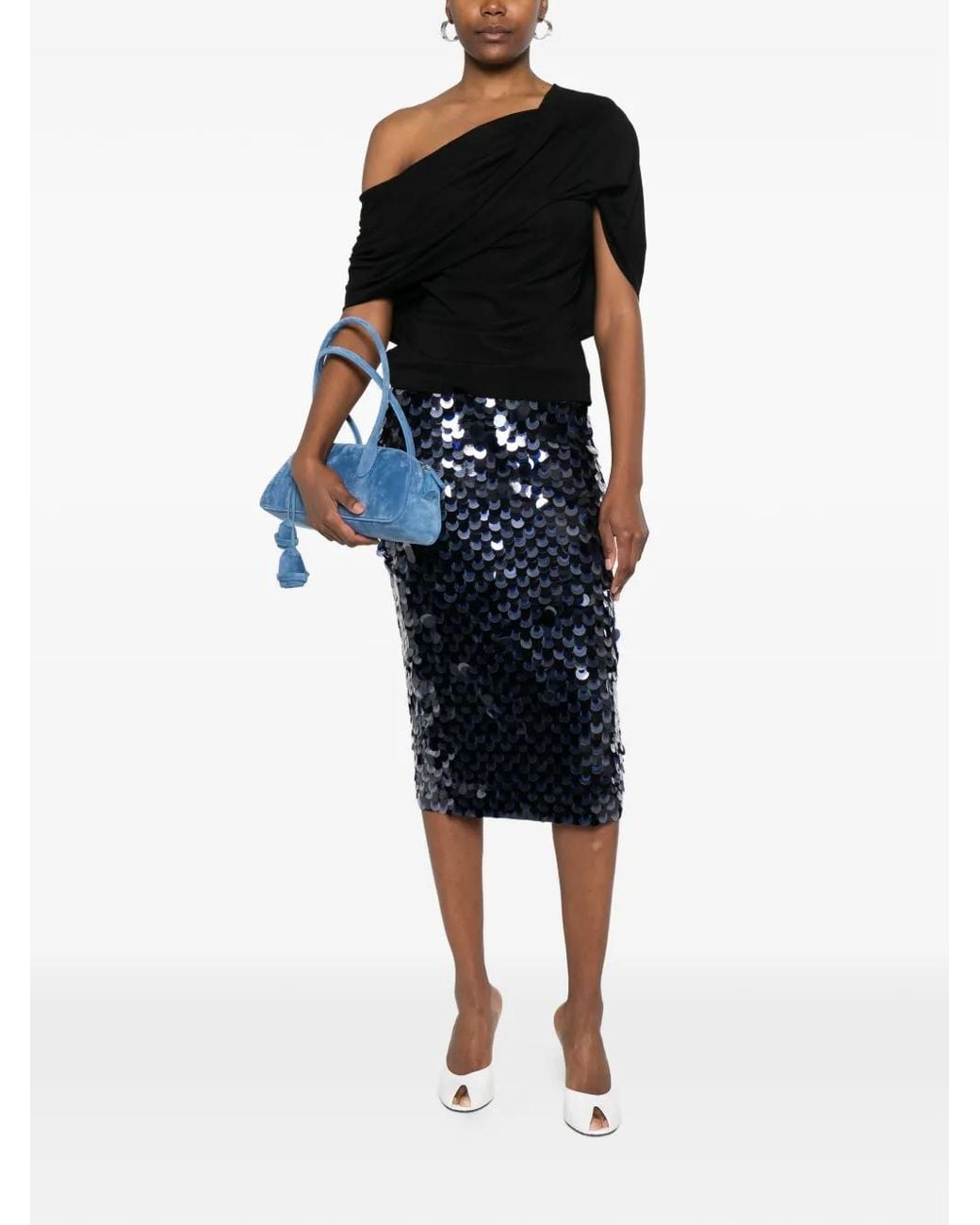P.A.R.O.S.H. Blue Sequined Skirt