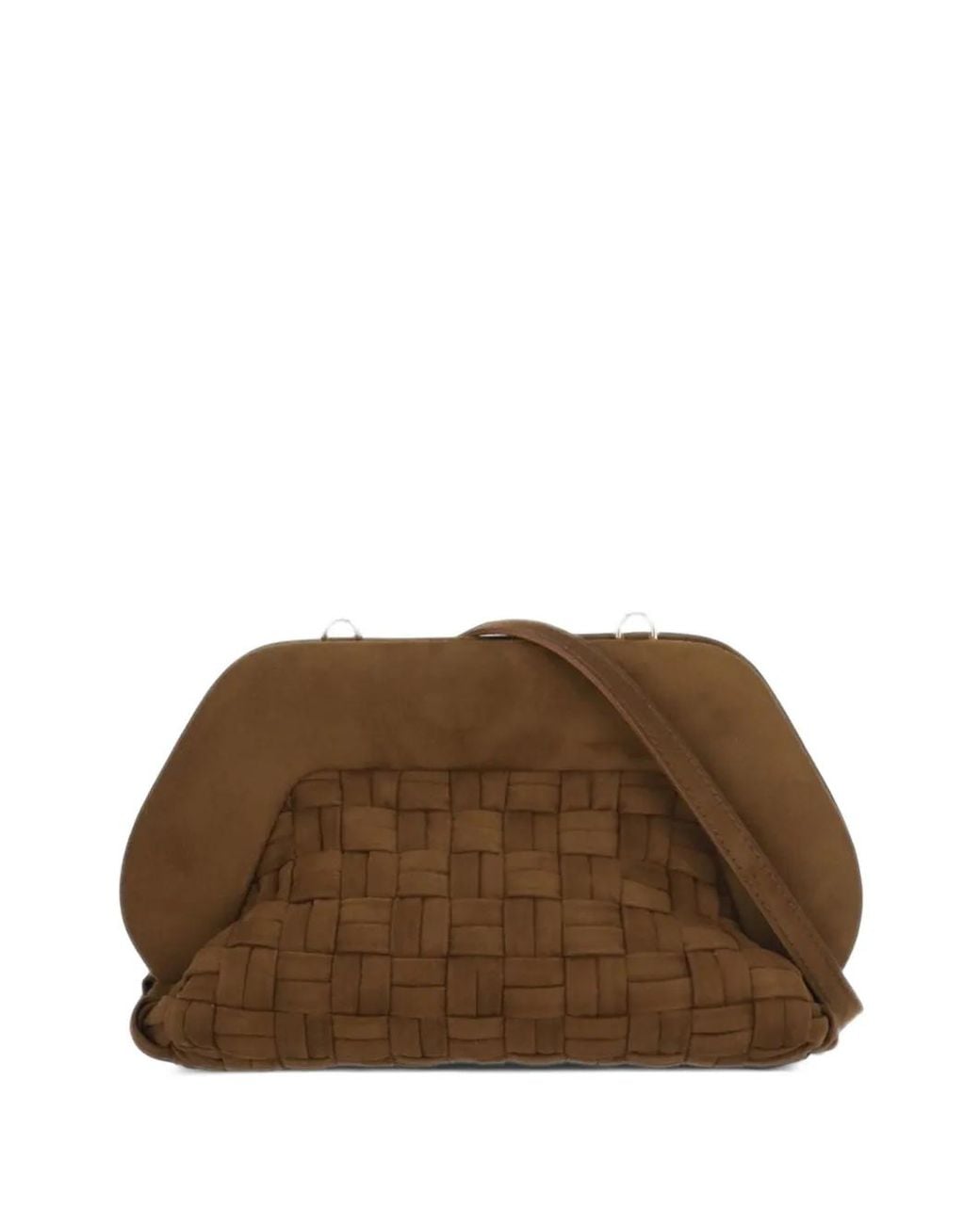 THEMOIRÈ Brown Woven-Design Clutch Bag