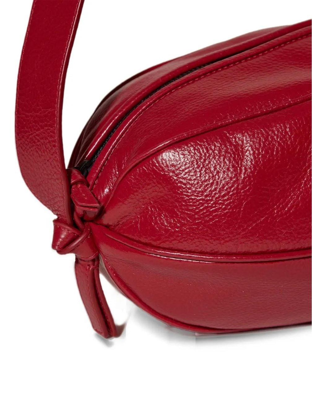 Hereu Red Large Boya Distressed Leather Crossbody Bag