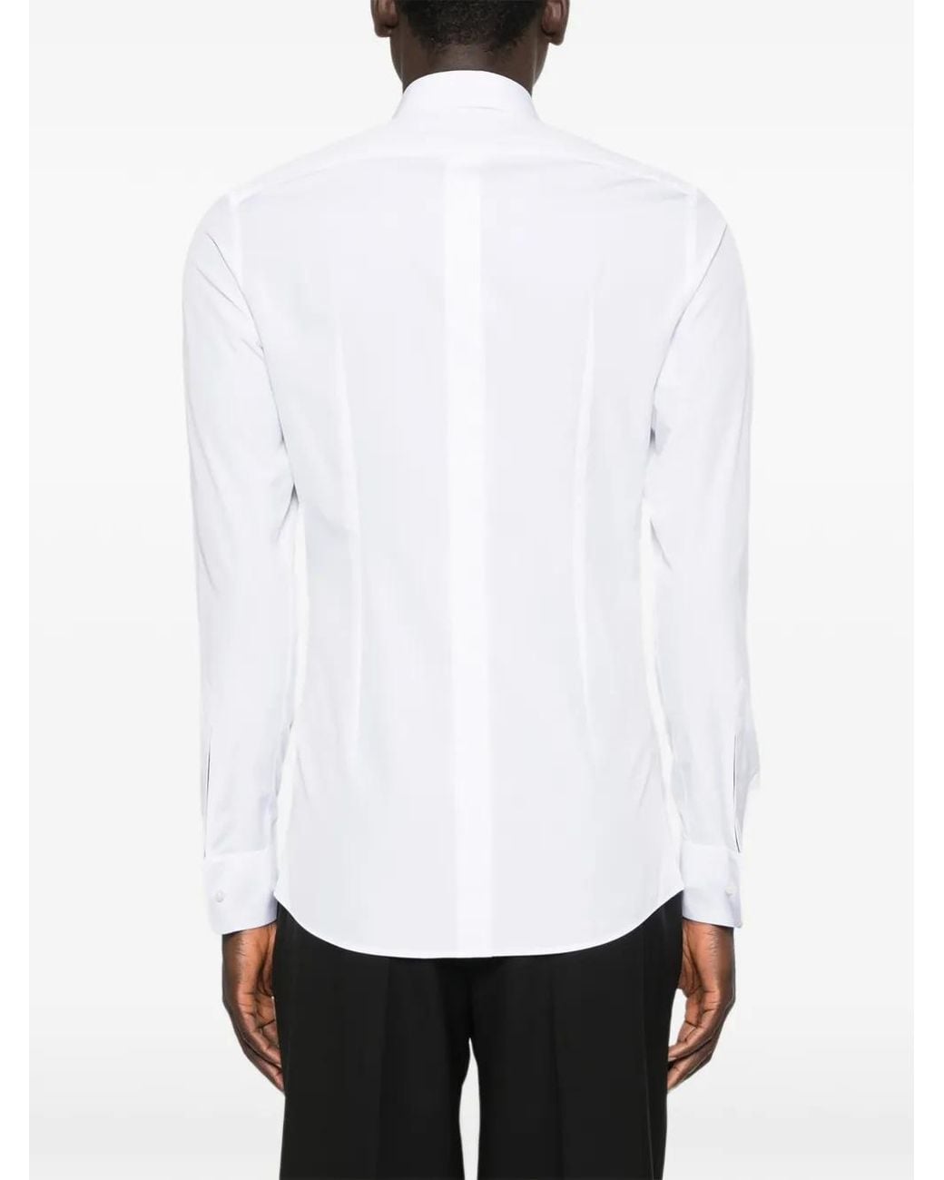 Dolce & Gabbana White Dolce & Gabbana -Fit Cotton Poplin Tuxedo Shirt for men
