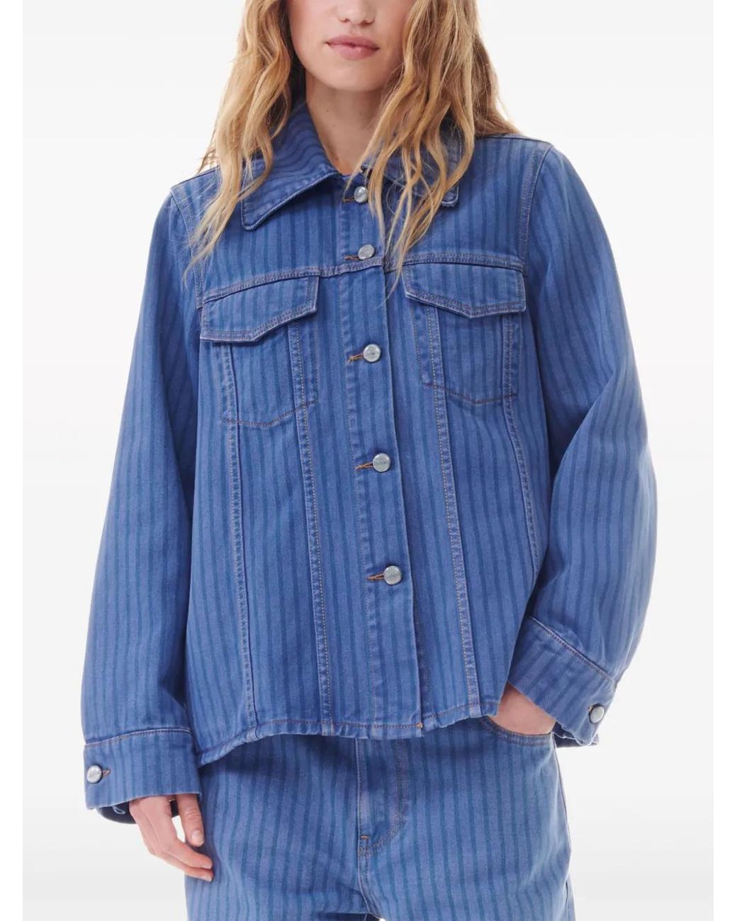 Ganni Denim Jack in het Blue
