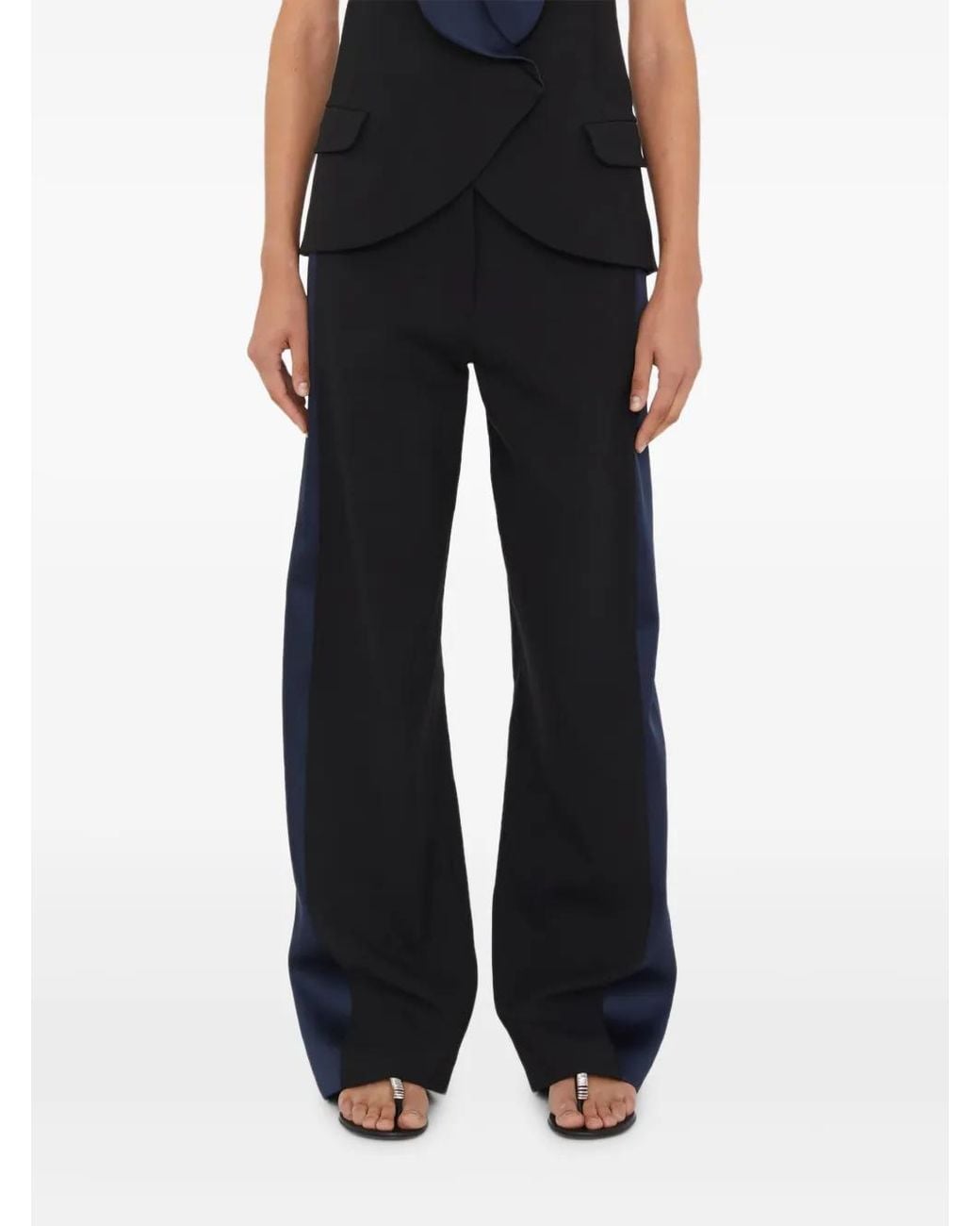 Christopher Esber Black Contrast-Panel Trousers
