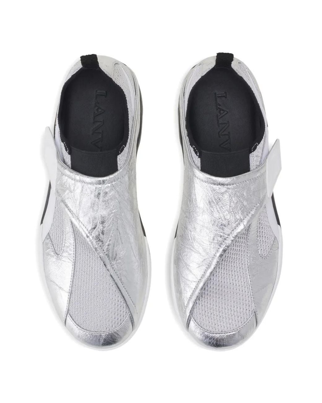 Lanvin White Baskets À Brides Métallisées