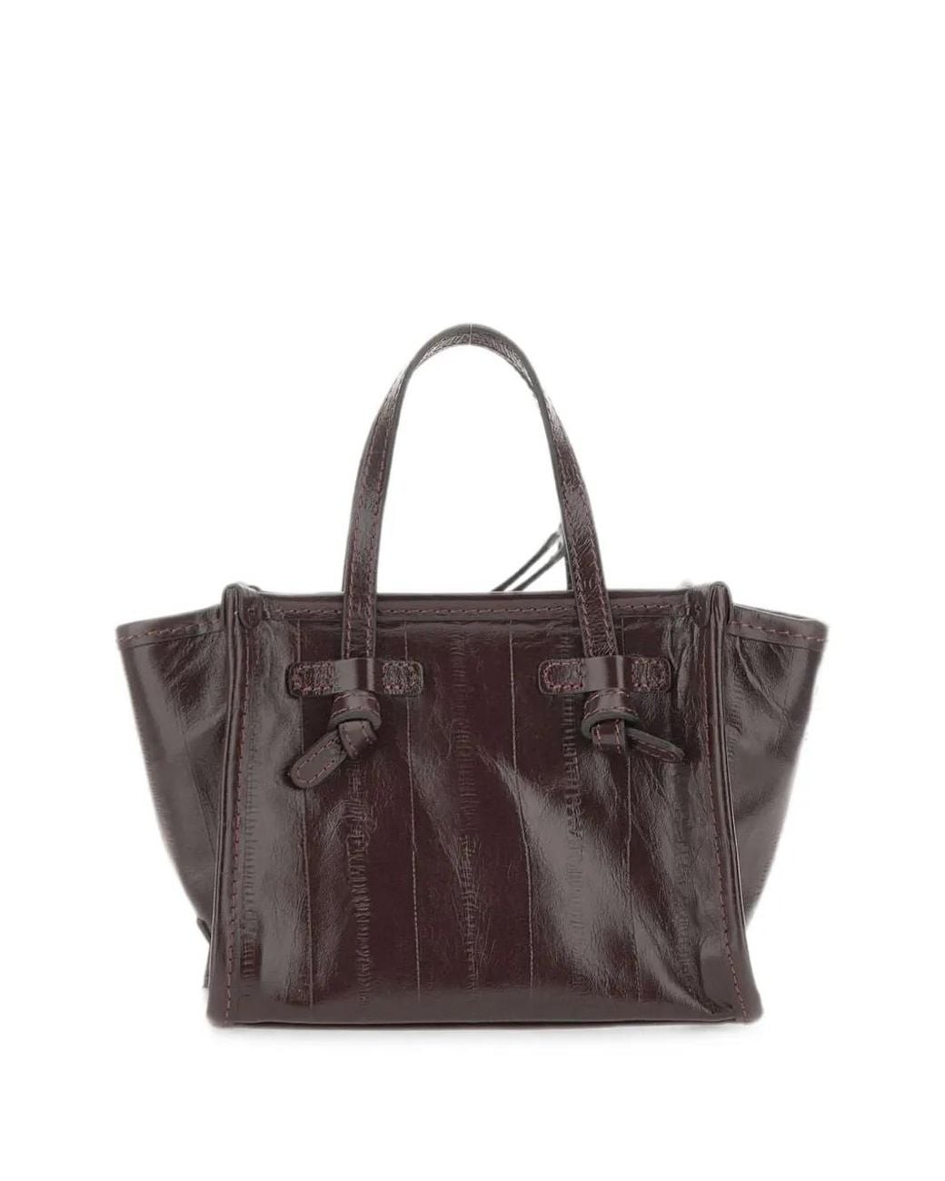 MARCELLA CLUB Brown Small Miss Marcella Leather Tote Bag