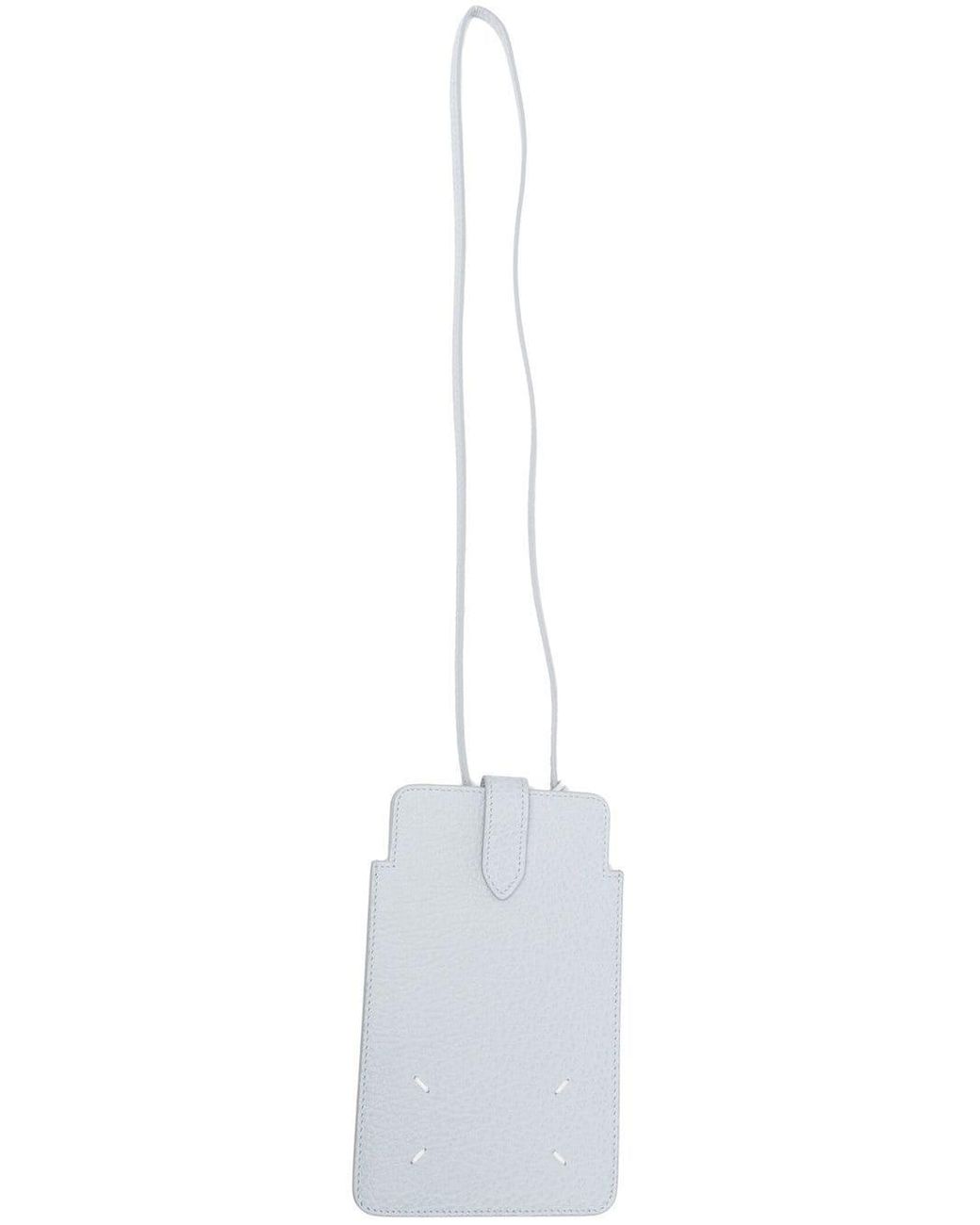 Maison Margiela Neck-strap Leather Phone Case in White | Lyst