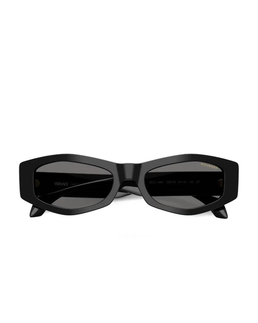 Versace Black Geometric-Frame Sunglasses