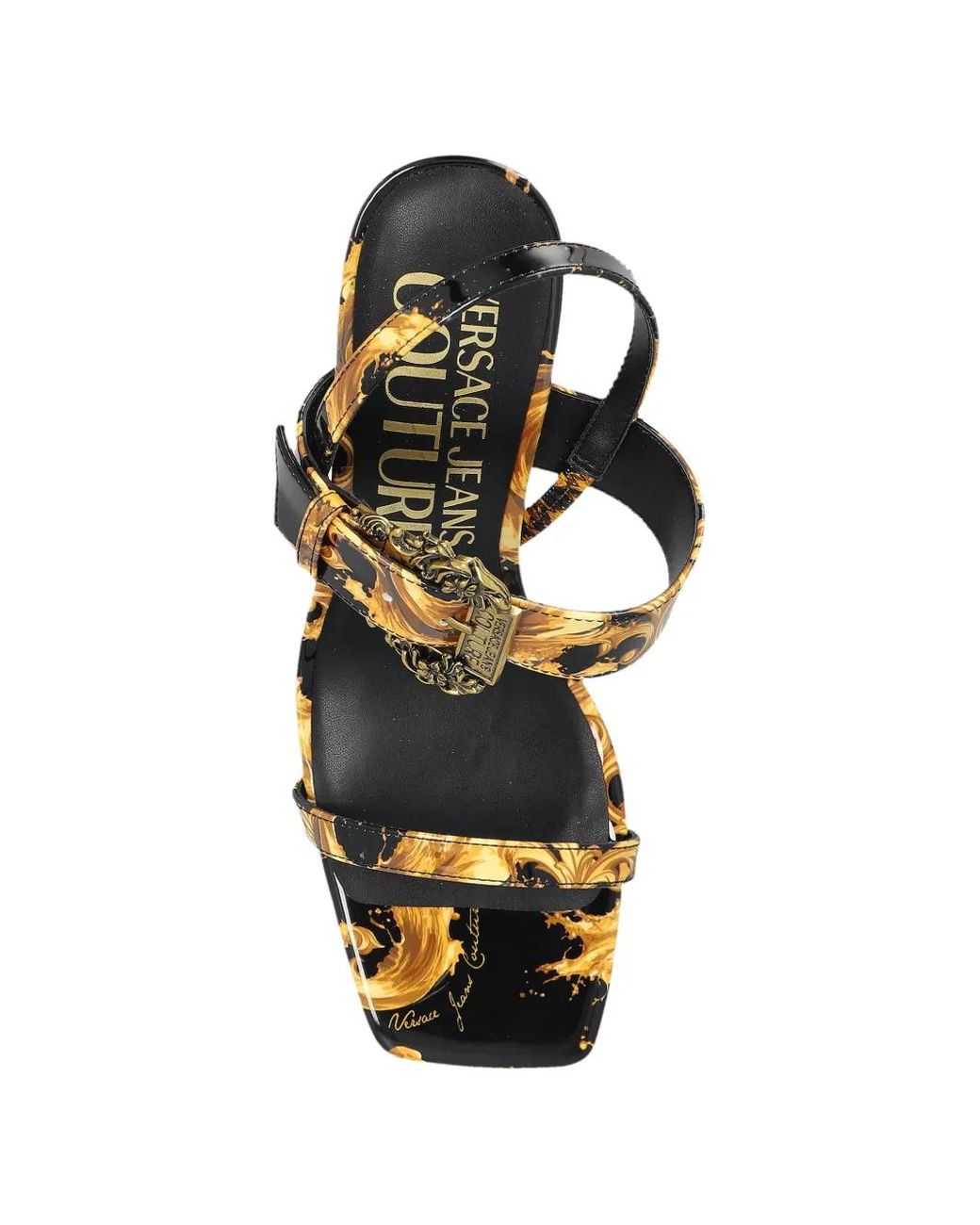 Versace Jeans Couture White Fondo Emily Patterned Sandals