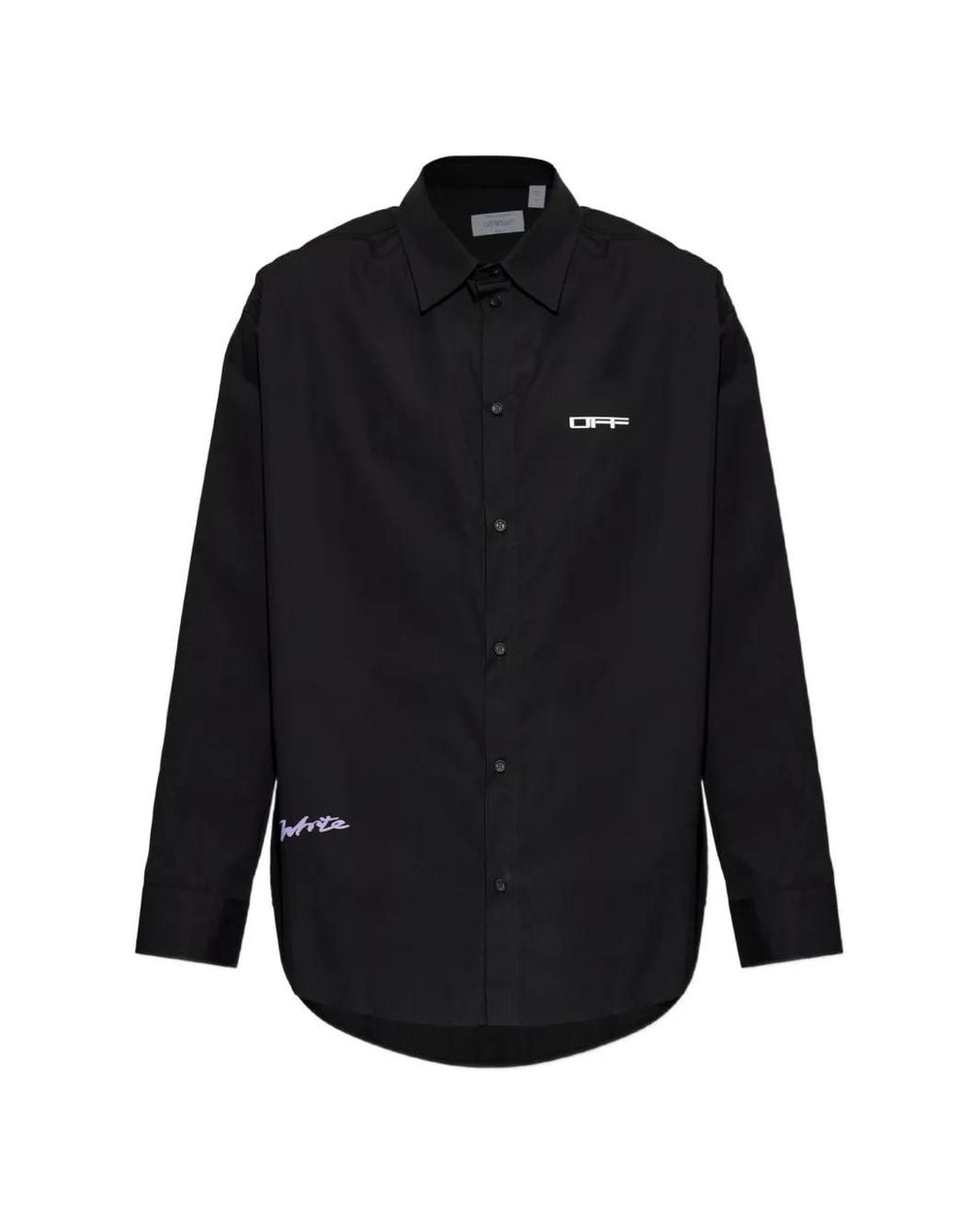 Off-White c/o Virgil Abloh Blue Chemise En Coton À Logo Imprimé for men