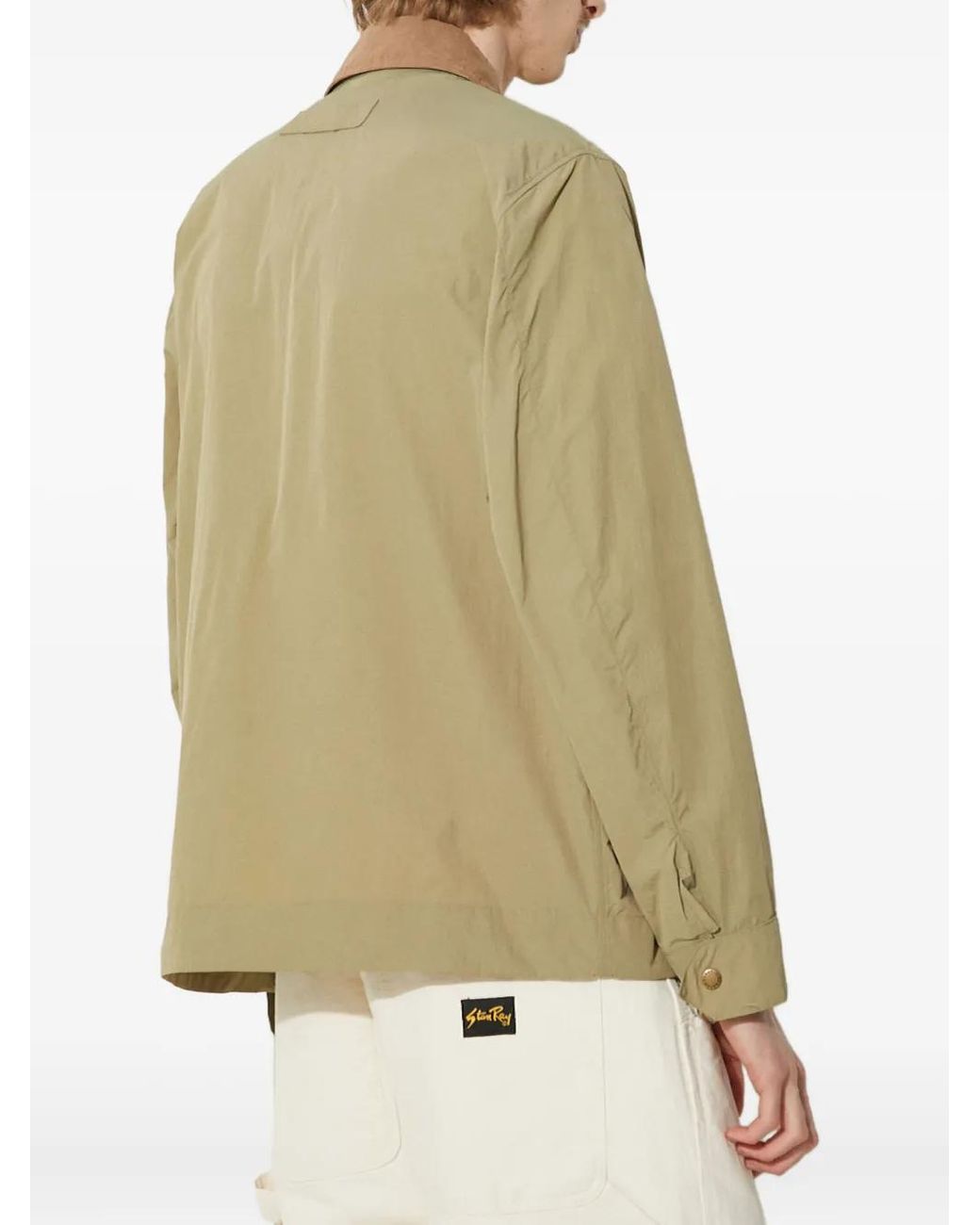 Barbour Green Corduroy-Collar Button Jacket for men