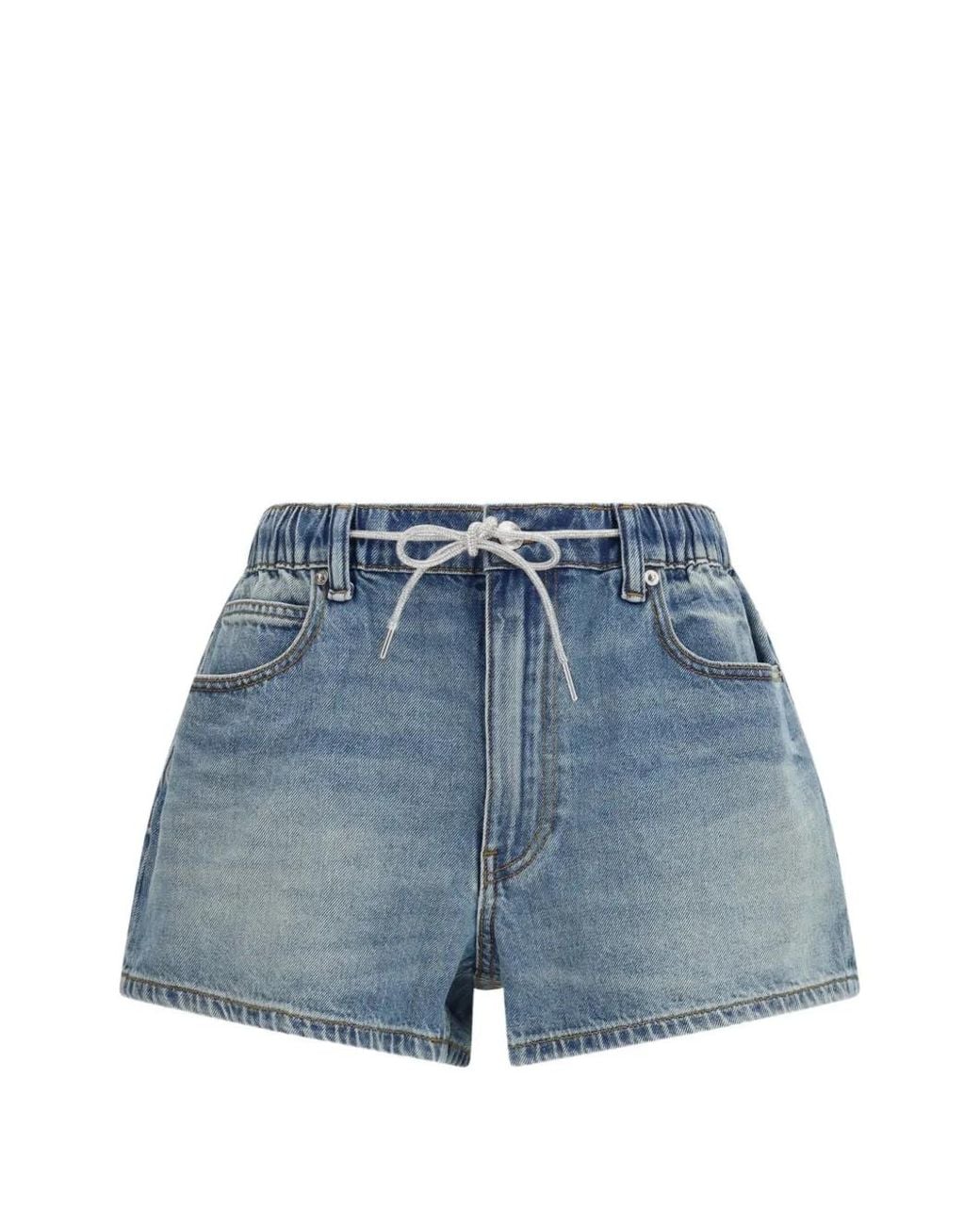 Alexander Wang Blue Crystal Drawcord Short