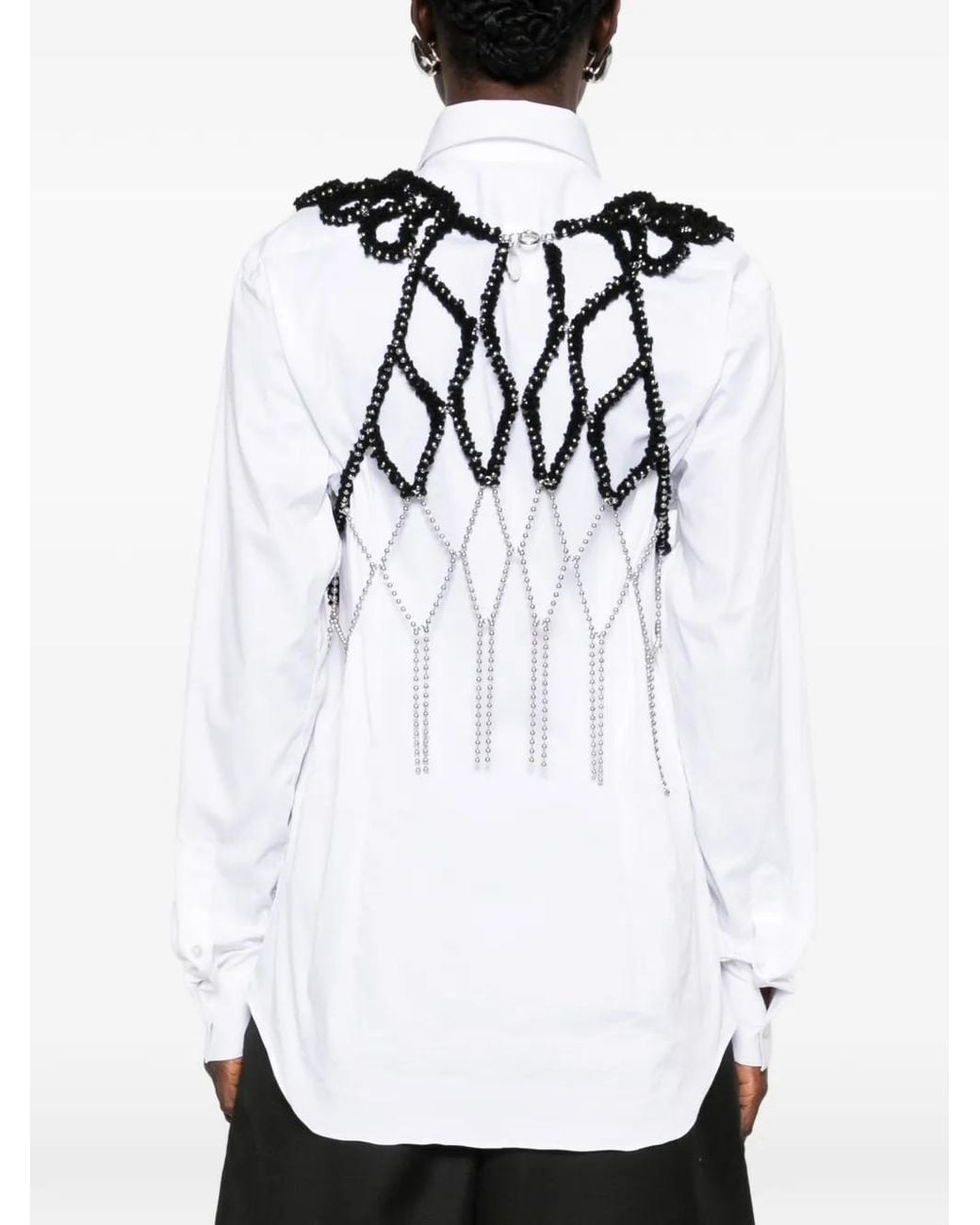 Noir Kei Ninomiya Black Beaded Cage-Style Top