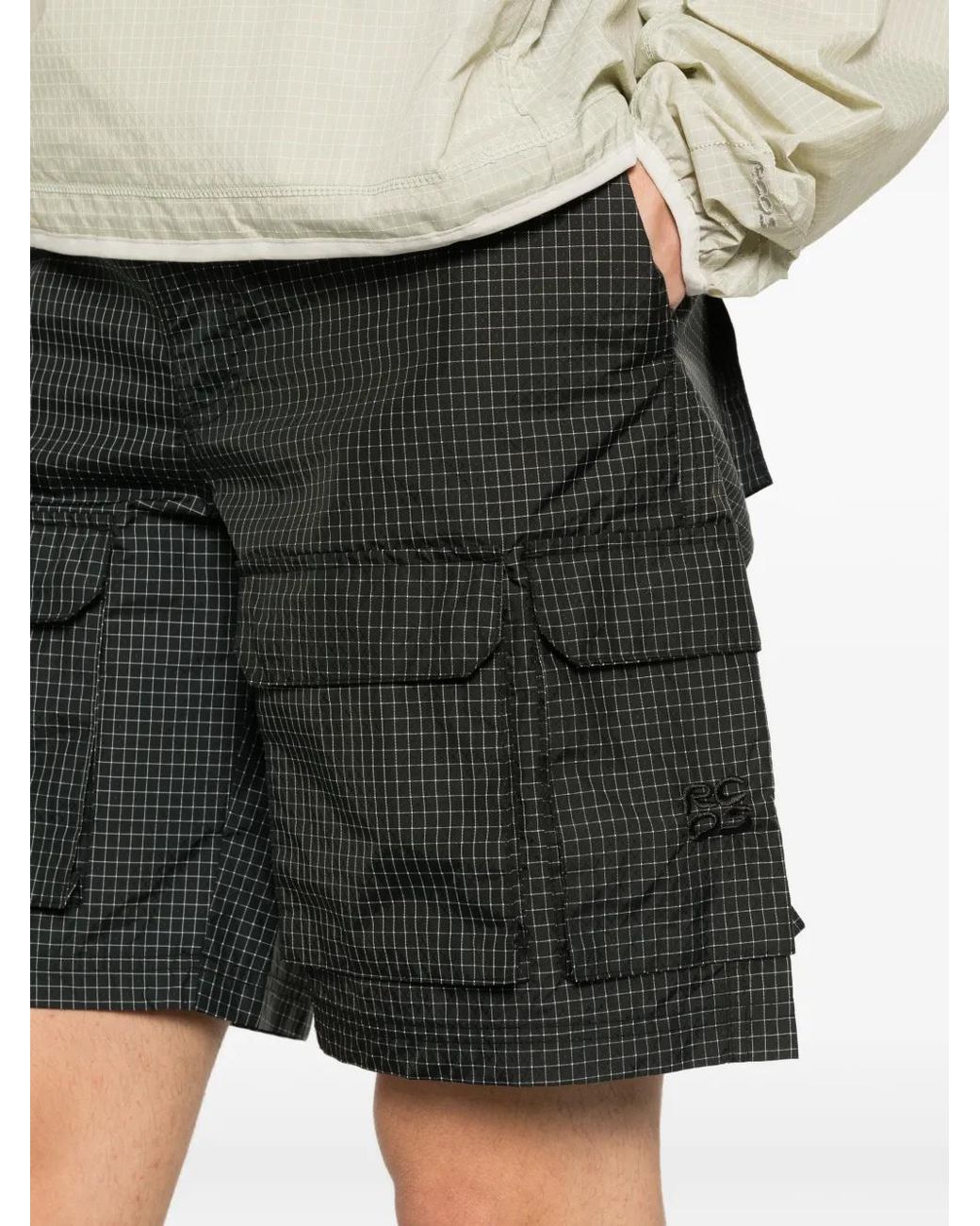 RC Outdoor Supply Black Check-Pattern Shorts for men