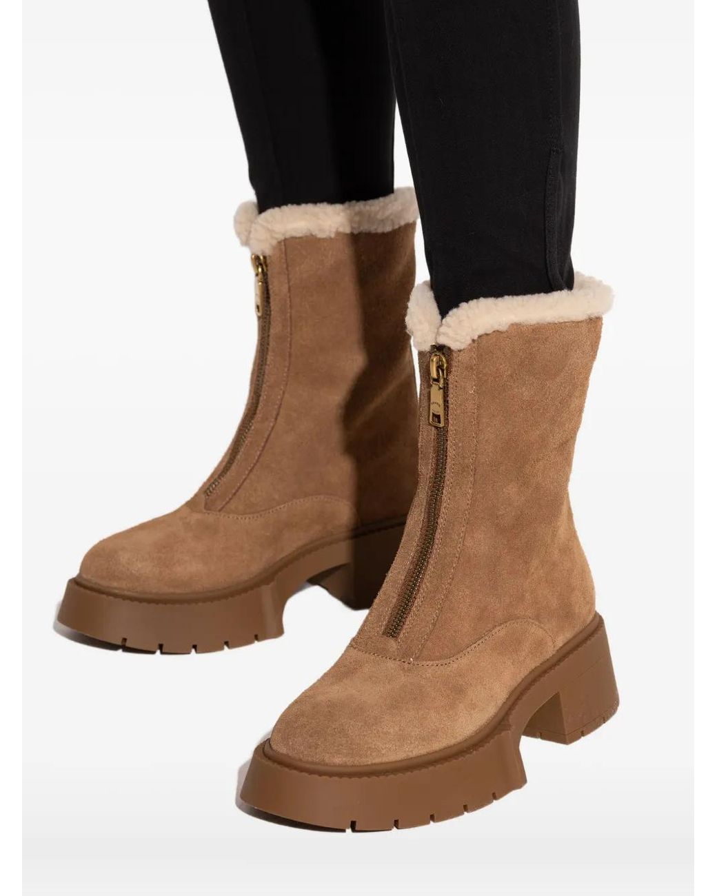 COACH Brown Zip Shearling Cch85 Trainers