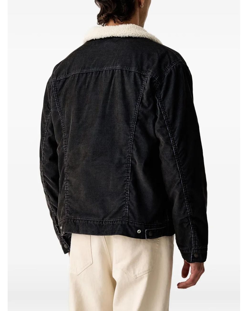 Levi's Black Type Iii Corduroy Shearling-Collar Trucker Jacket for men
