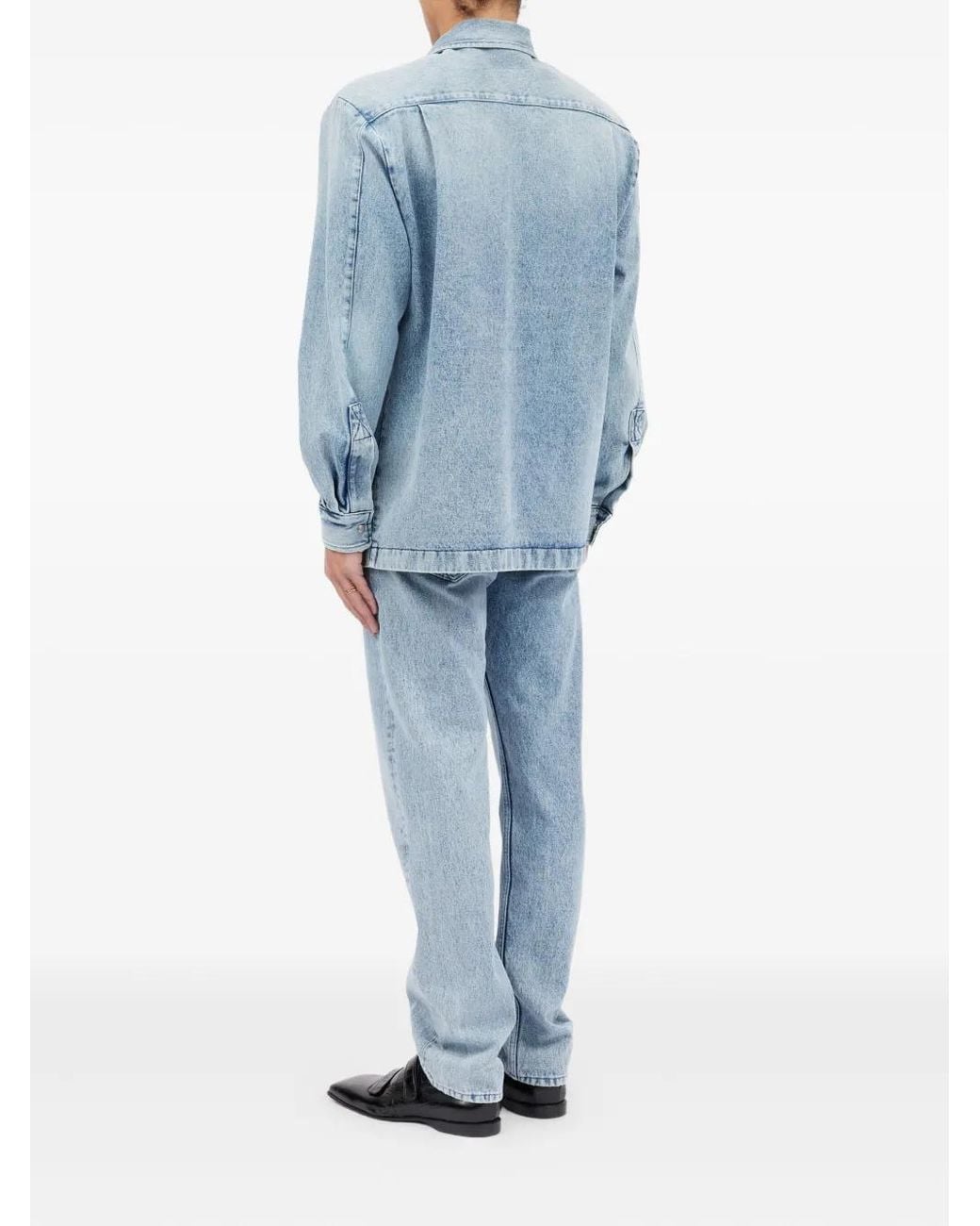 MM6 by Maison Margiela Blue Longsleeved Pocket Shirt for men