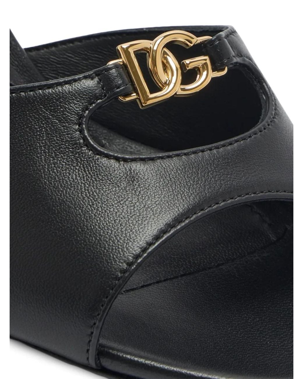 Dolce & Gabbana Black Dg Logo Cutout Mules