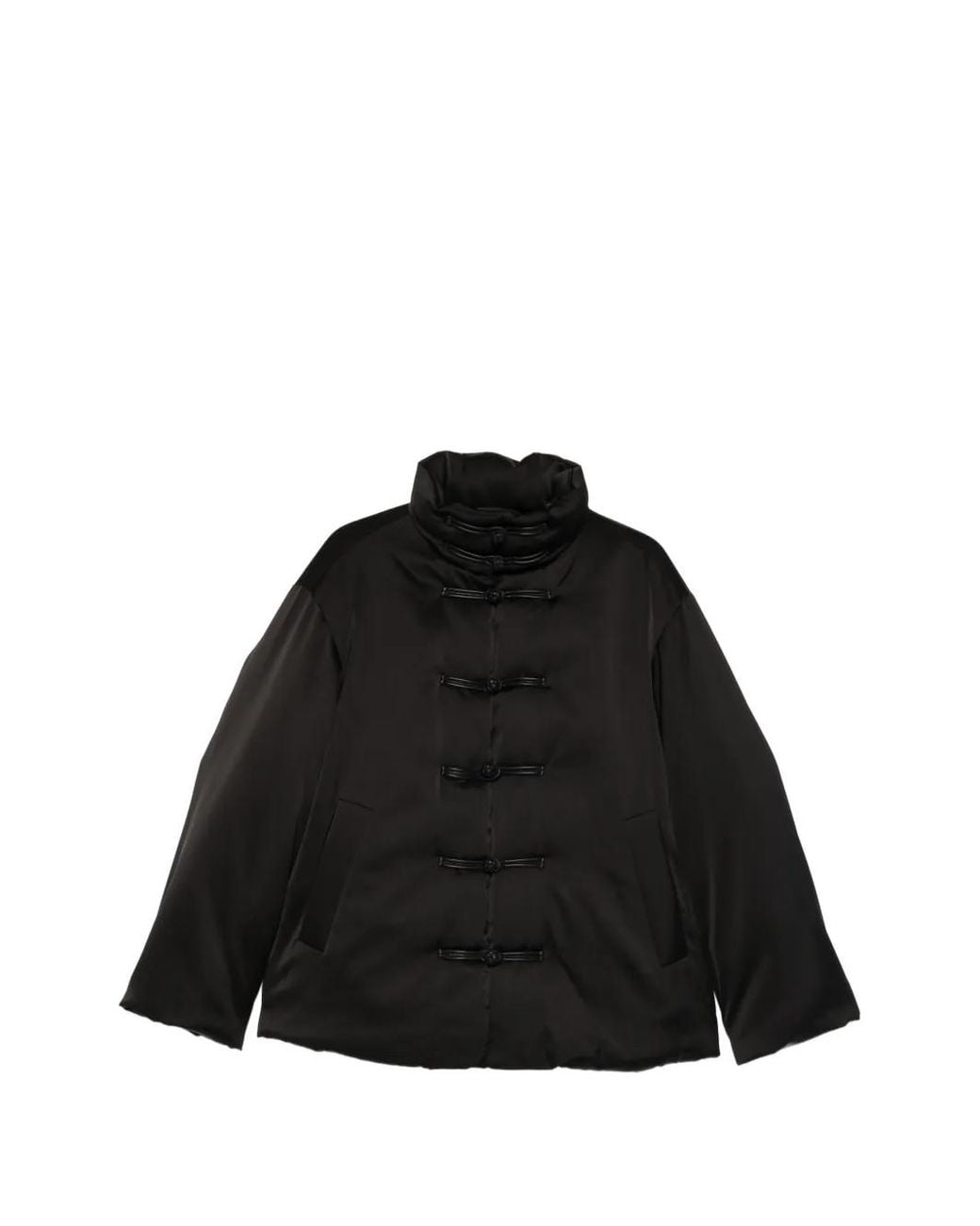 Rohe Black Gesteppte Jacke mit Satin-Effekt