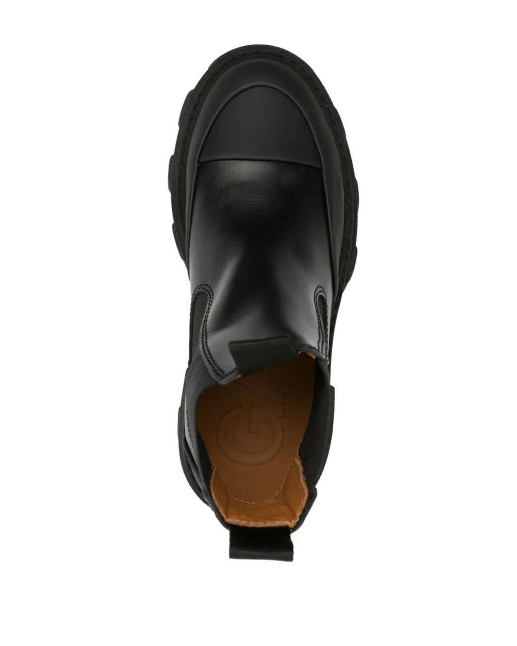 Ganni Black Elasticated-panelled Leather Boots