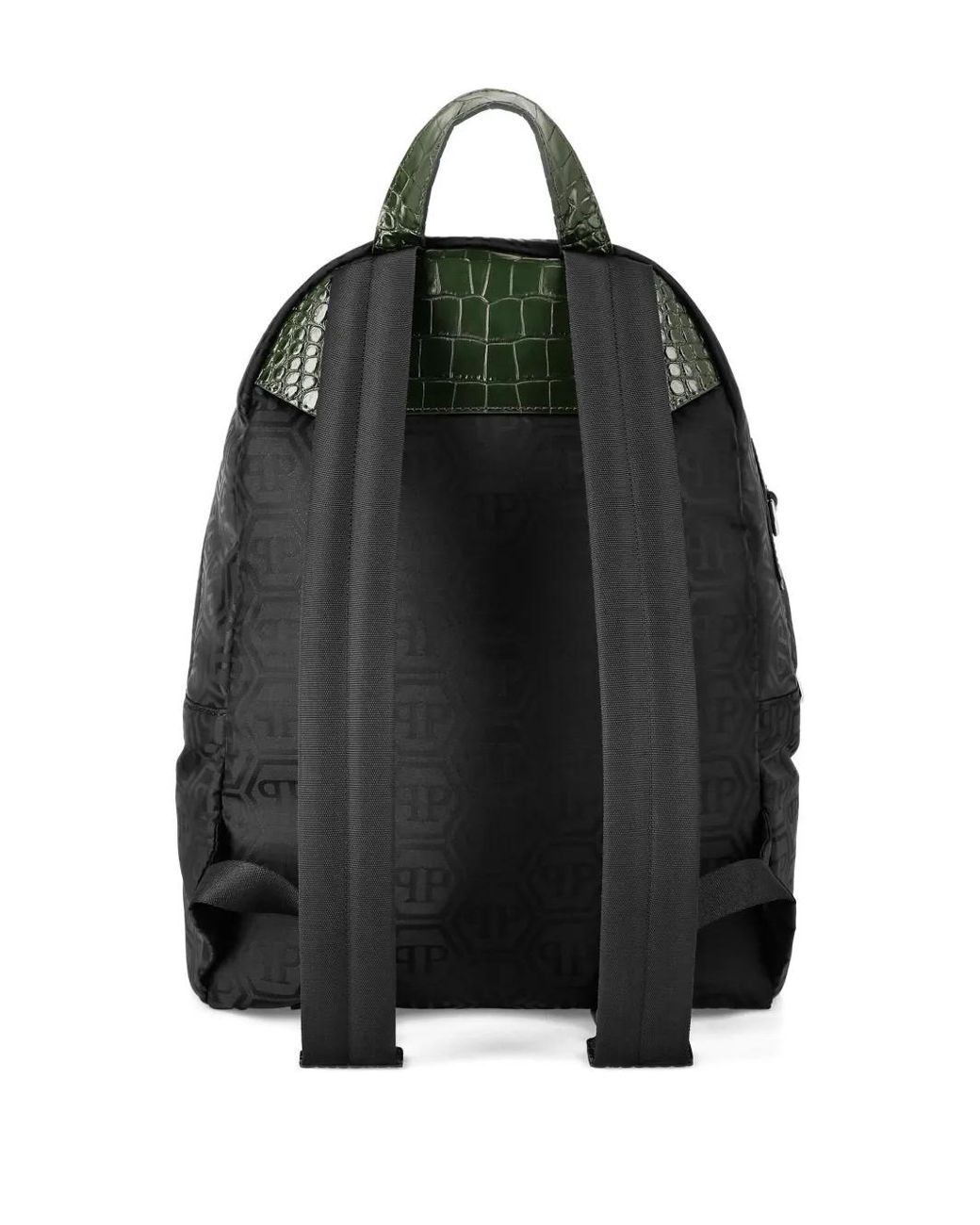 Philipp Plein Black Nylon Backpack Monogram for men