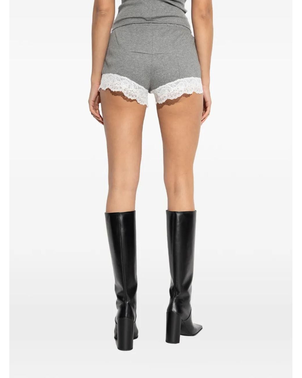Vetements Gray Shorts mit Spitzenborten