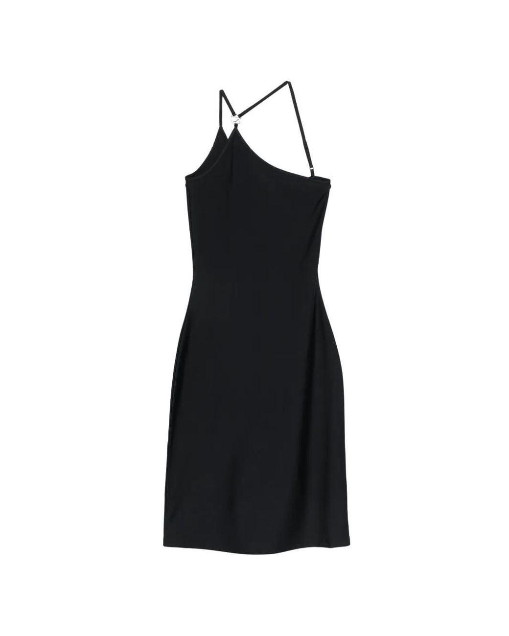 Coperni Black C-Logo One Shoulder Dress