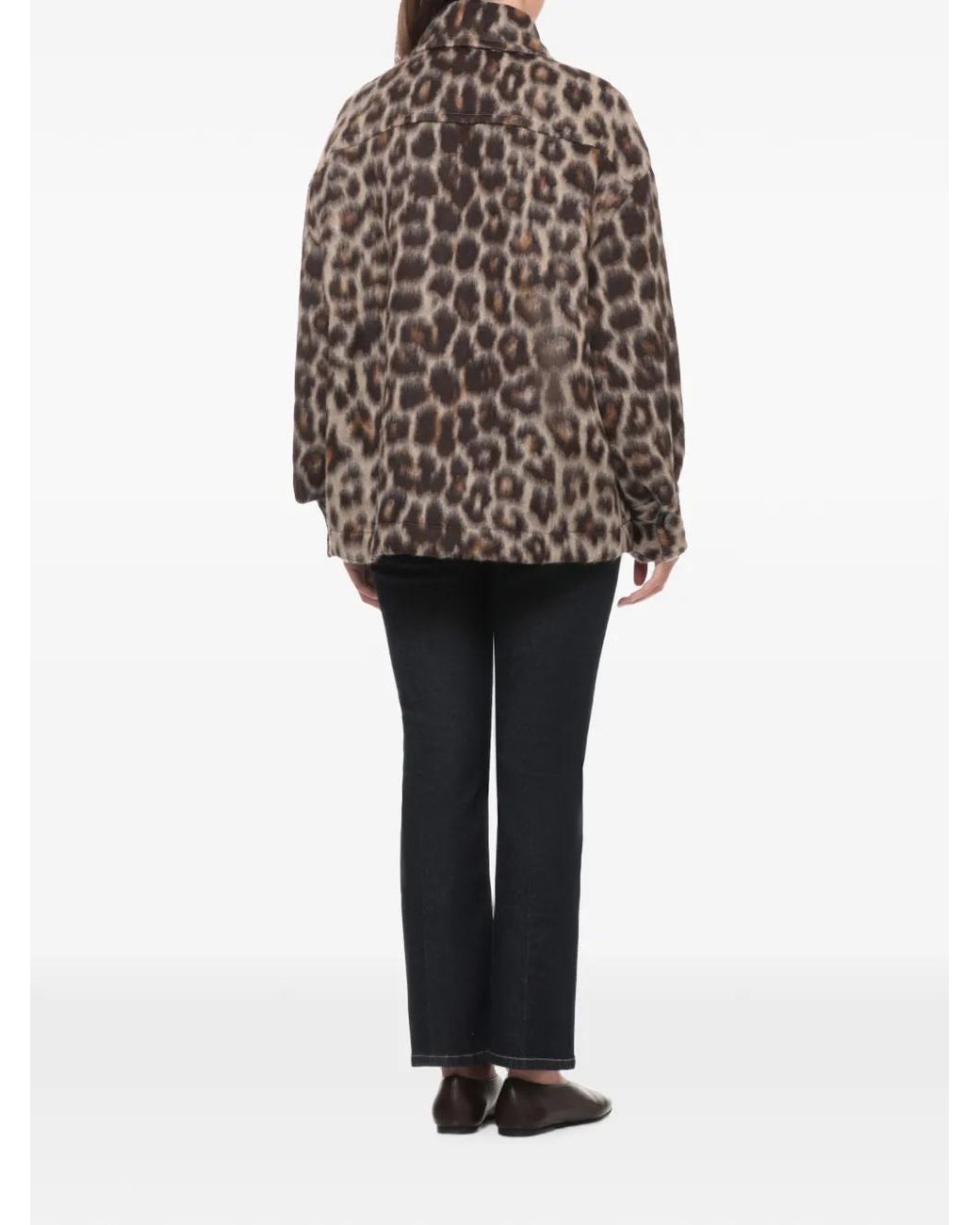 Alberto Biani Brown Leopard-Print Jacket