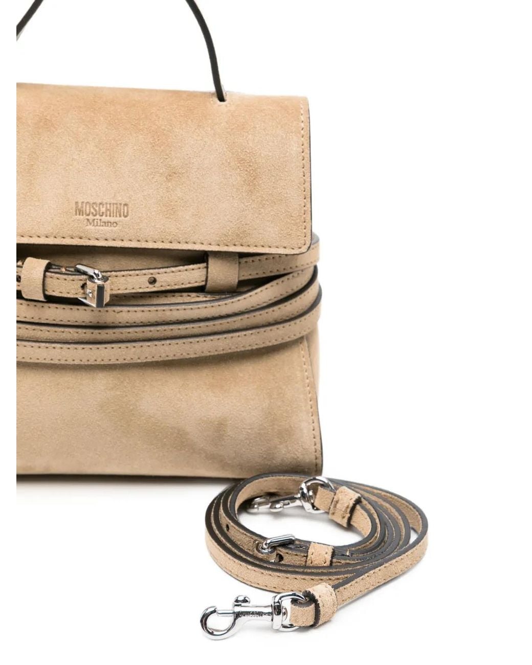 Moschino White Mini Sac À Détail De Ceinture