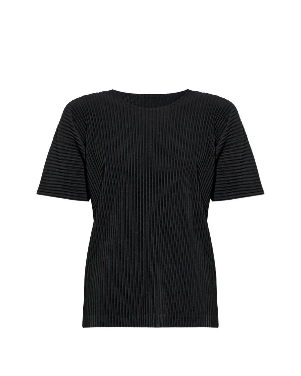 Homme Plissé Issey Miyake Black T-Shirt À Design Plissé for men