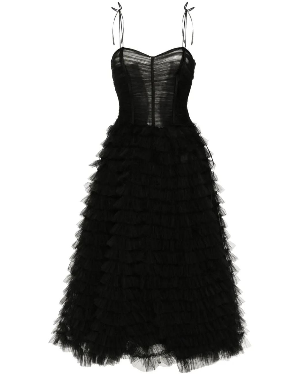 Ana Radu Black Tiered Maxi Dress