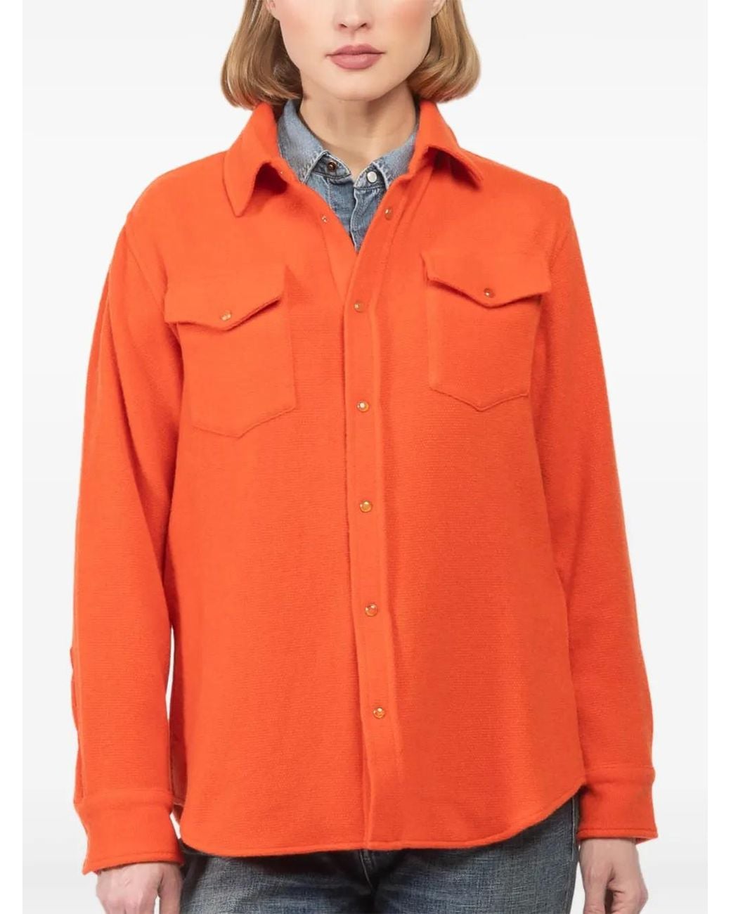 God's True Cashmere Orange Knitted Shirt
