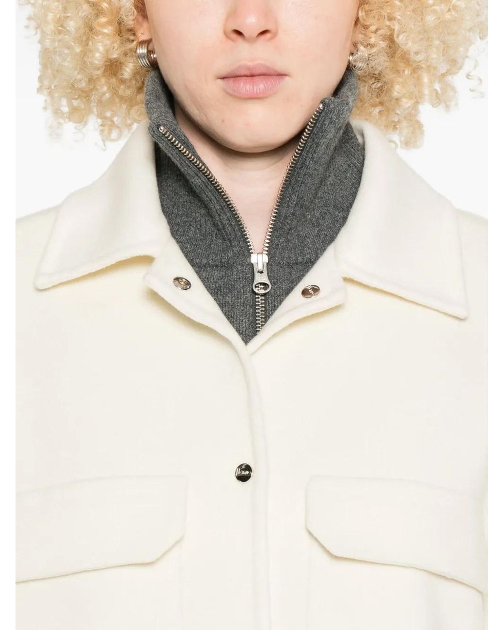 Chaqueta De Lana Con Doble Bolsillo Herno de color White