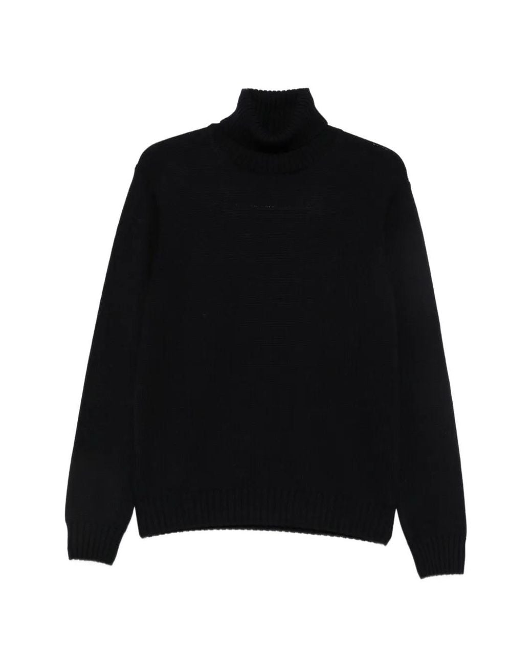 Heritage Black Ribbed-Knit Roll-Neck Sweater for men