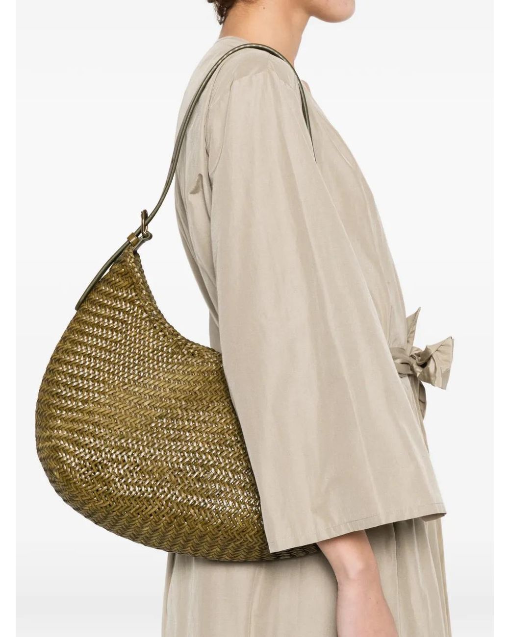 Dragon Diffusion Luna Mezza Woven Shoulder Bag in Green | Lyst