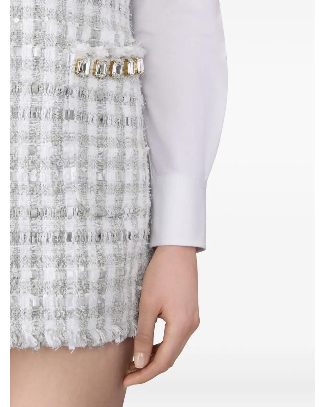 Abito Corto Con Cristalli Swarovski di Thom Browne in White