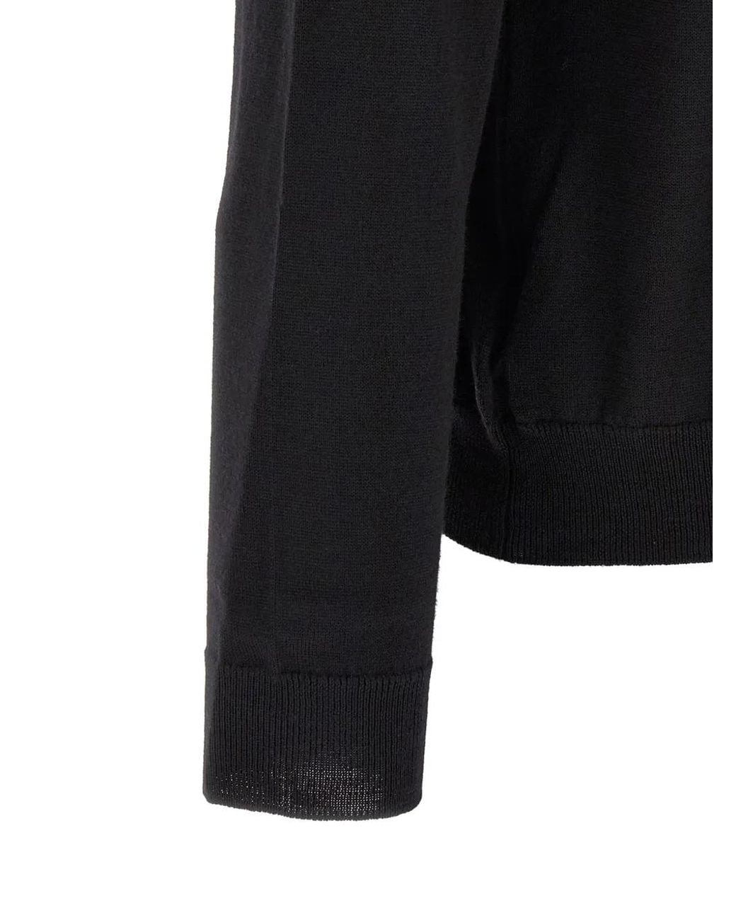 Zanone Black Virgin Wool Sweater for men