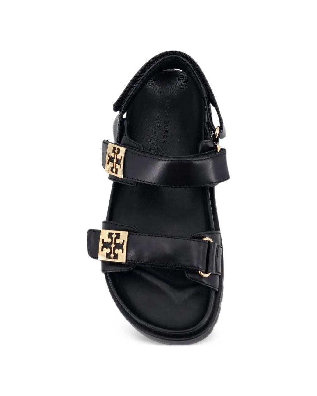 Tory Burch Black Mellow Logo-Plaque Sandals