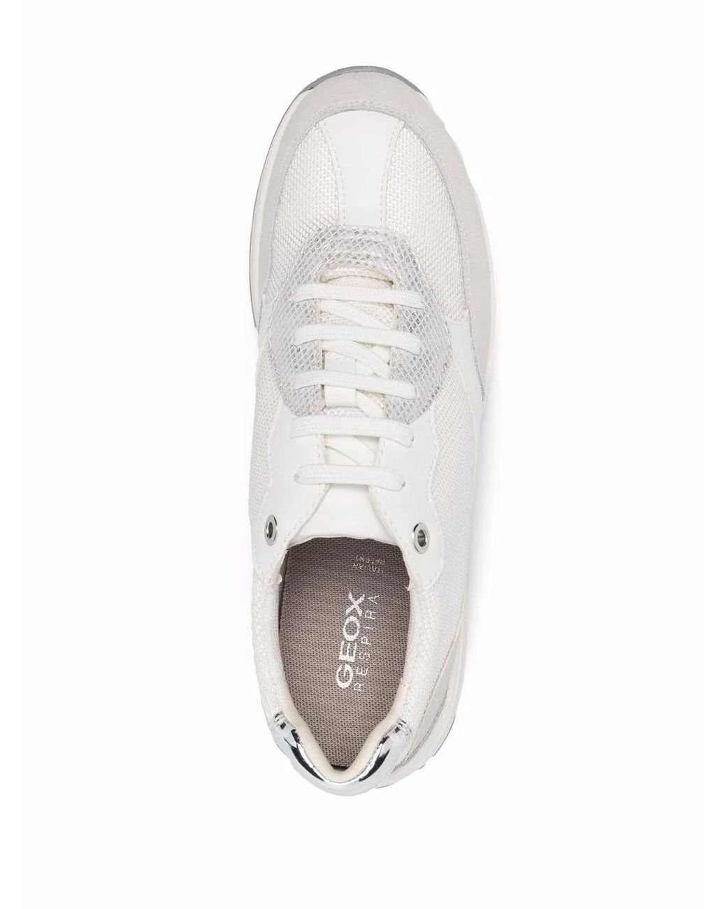 Geox White Bulmya Lace-Up Sneakers