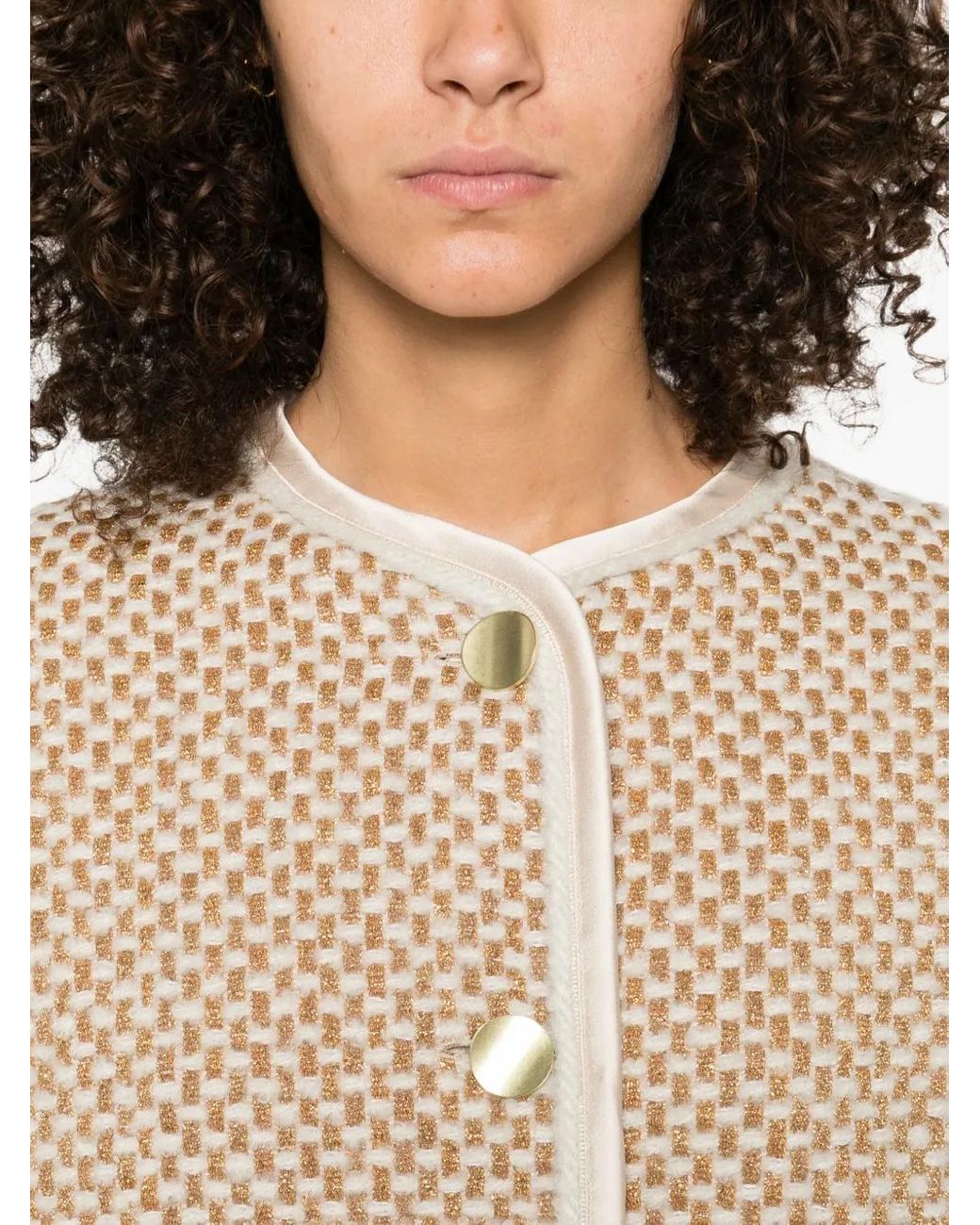 Chaqueta Con Bolsillos Con Ribete Forte_forte de color Natural