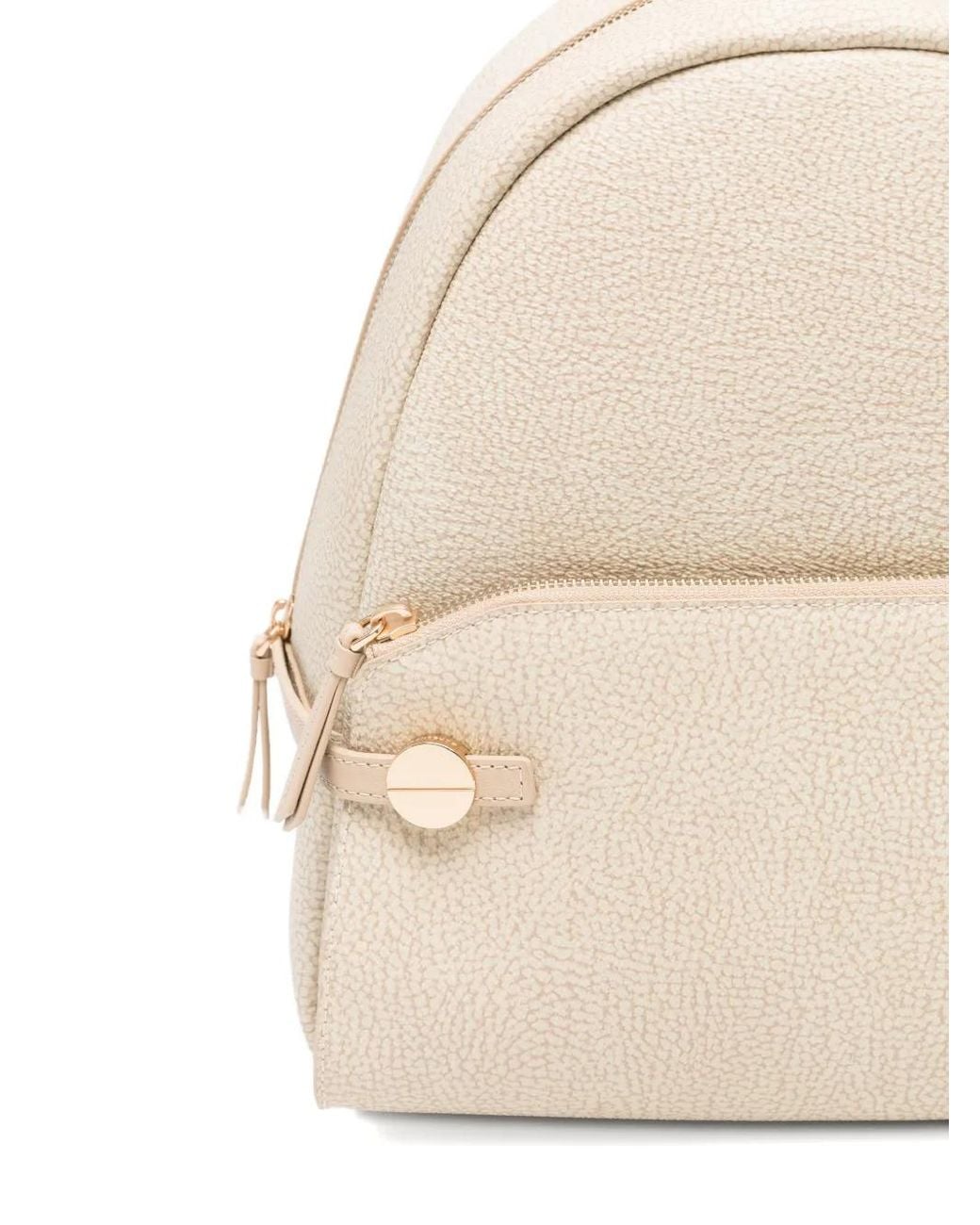 Borbonese Natural Medium Top-Handle Backpack