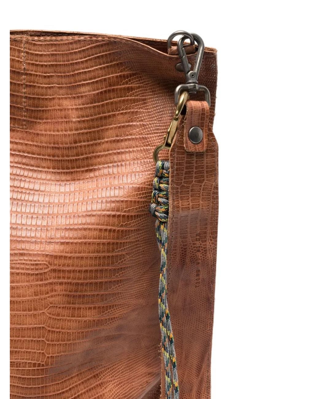 UN TÈ DA MATTI Brown Large Sporta Tejus-Effect Leather Tote Bag