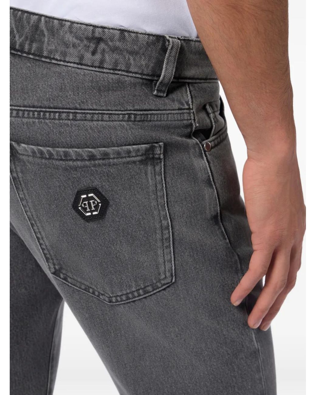 Philipp Plein Gray Straight-Leg Jeans for men