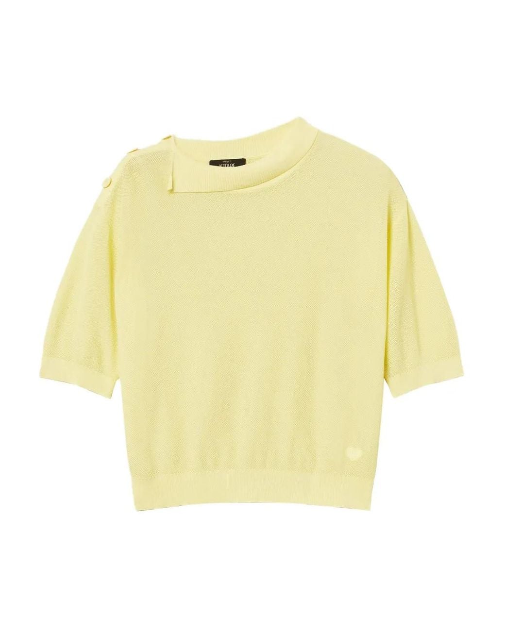 Twinset Yellow Button-Detail Short-Sleeve Top