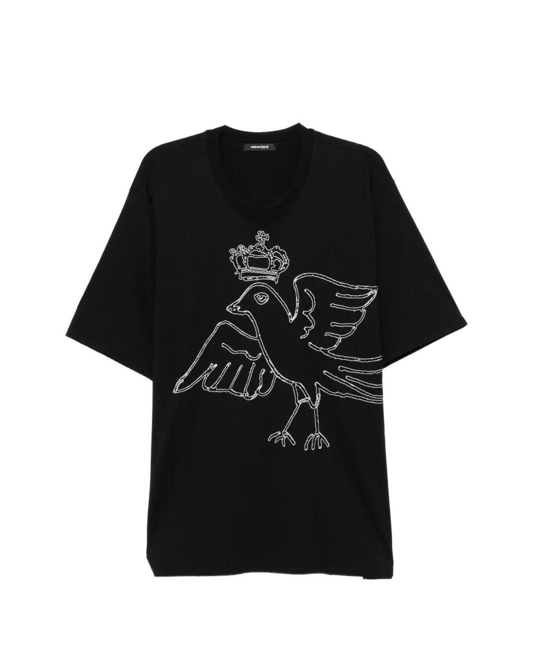 Nude:mm Black Graphic-Embroidered T-Shirt for men