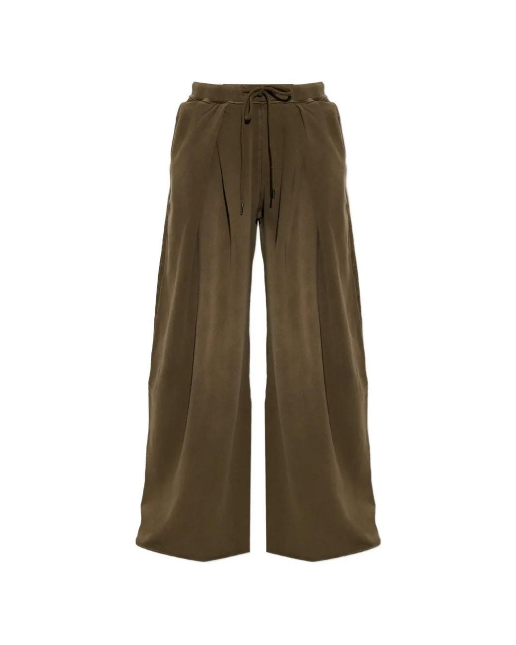 R13 Green Pleated Wide-Leg Track Pants