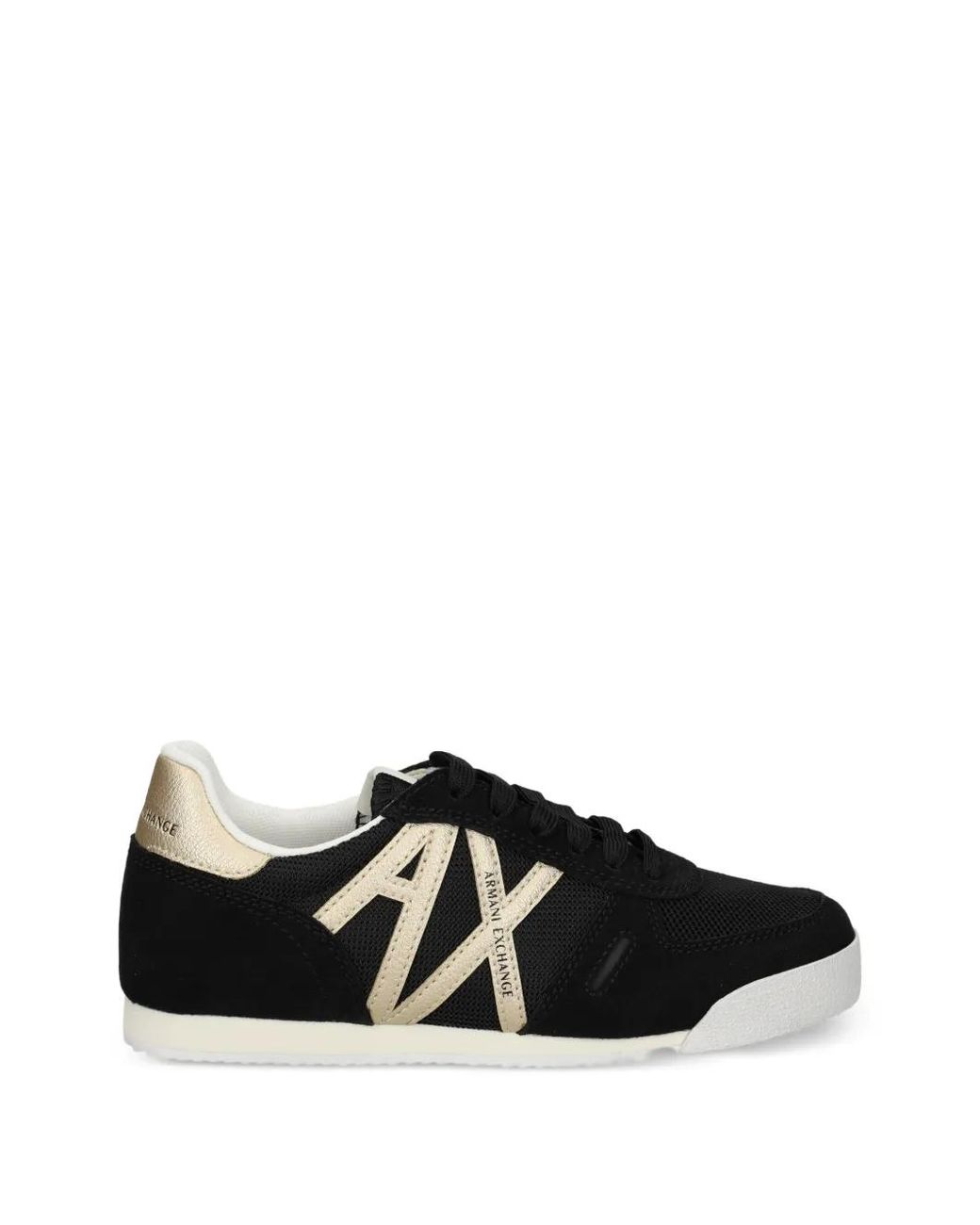 ARMANI EXCHANGE Black Logo-Detail Sneakers