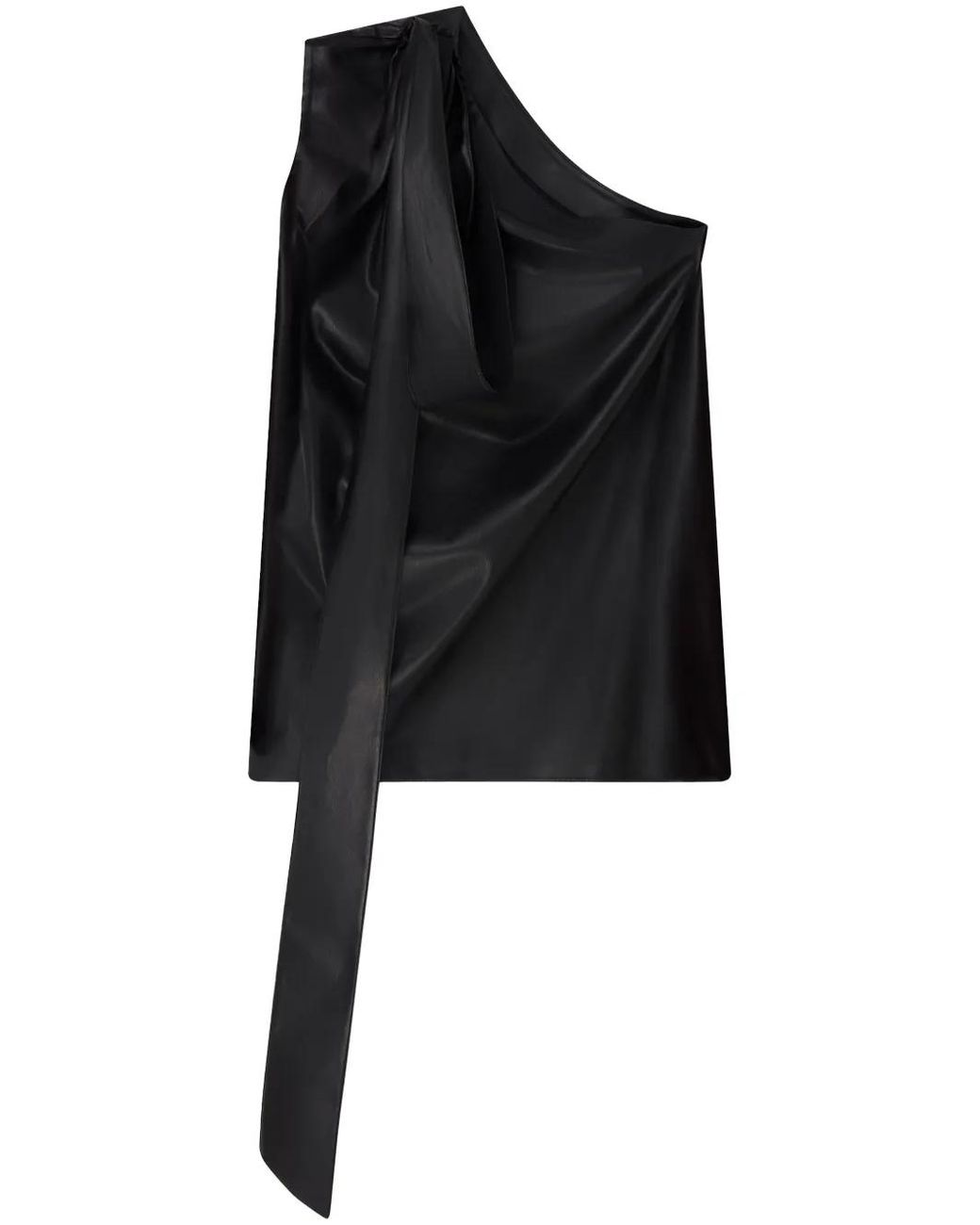 Stella McCartney Black Scarf One-Shoulder Top