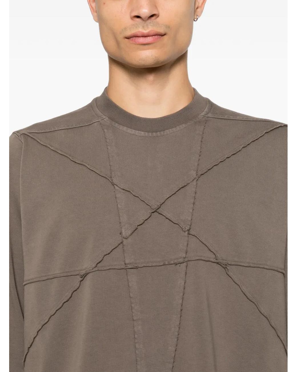 Rick Owens Gray Drkshdw Stitched T-Shirt for men