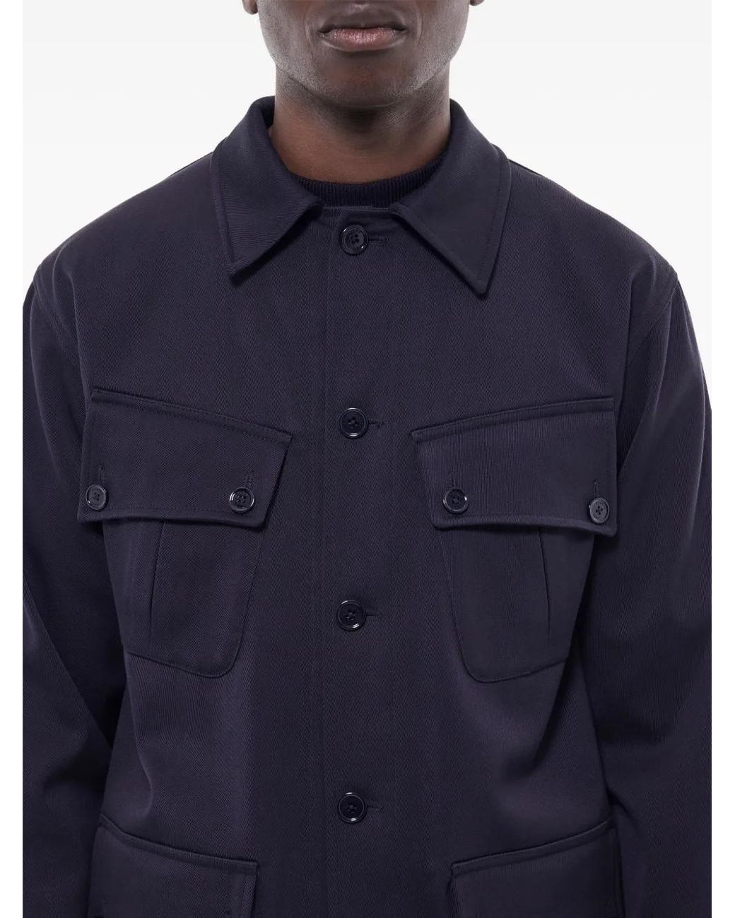 Fursac Blue Multi-Pocket Jacket for men